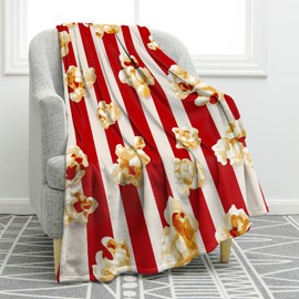 Jekeno Movie Popcorn Theme Blanket Gifts for Women Men Girls Boys Adult Kids Birthday Christmas for Family Cinema Theater Room Sofa Couch Decor Soft Plush Cozy Fuzzy Lightweight Throw Blankets 50"x60"