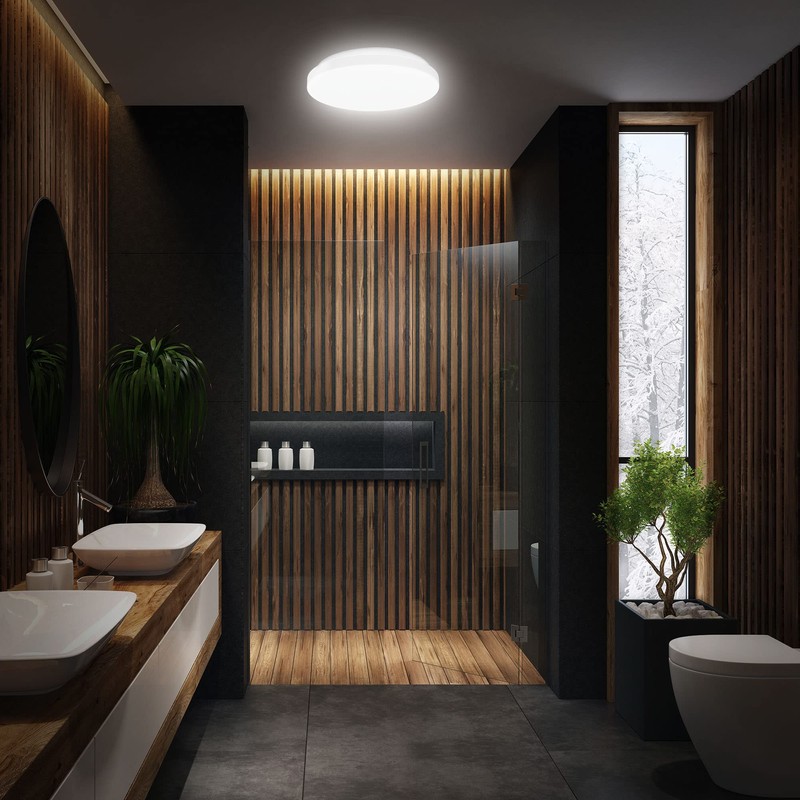 B.K.Licht - Bathroom Ceiling Light with Remote Control, Adjustable Warm