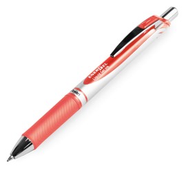 Pentel EnerGel XM BL77 - Retractable Liquid Gel Ink Pen - 0.7mm - 54% Recycled - In Pillow Packaging - Pack of 3 - Coral Pink
