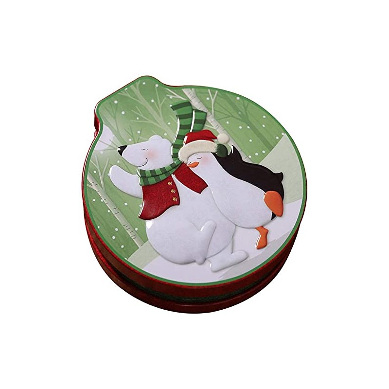 Christmas Cookie Box Empty Tinplate Candy Storage Containers Biscuits Tin