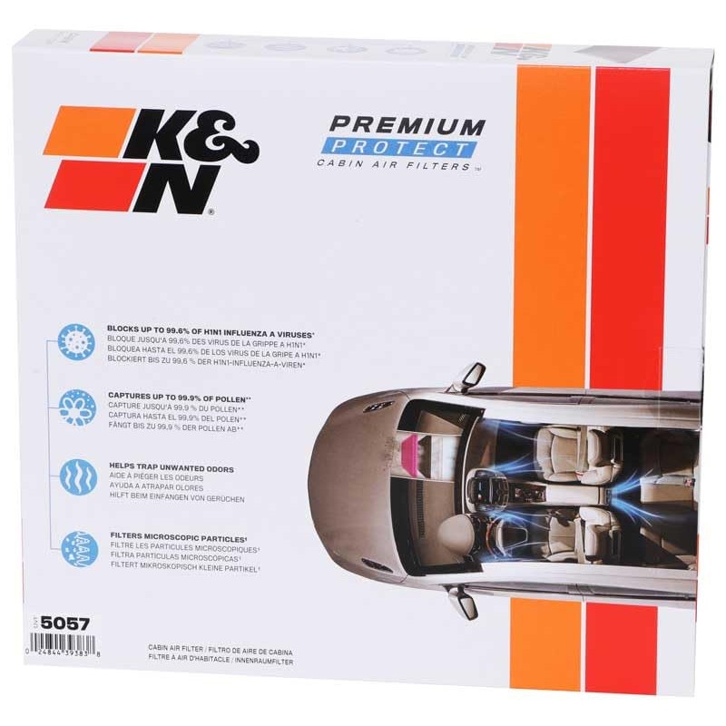 K&N Filters Cabin Air Filter Dashboard Activated Carbon DVF5057