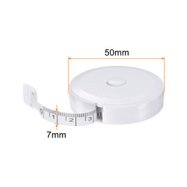sourcing map Measuring Tape 2M/78-inch Round Retractable Tailors Tape Measure Pocket Size for Body, Fabric, Sewing and Crafts Measurements, White