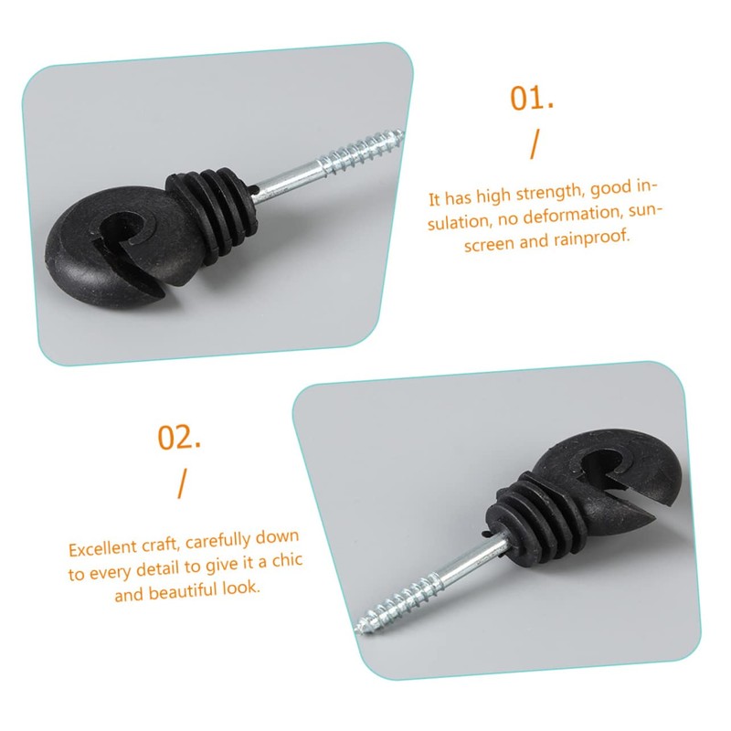 CAXUSD 50pcs Electric Fence Insulators Screw in Ring Insulator for