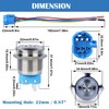 DMWD 2PCS 22mm Latching Push Button Switch 12V-24V On/Off 1NO