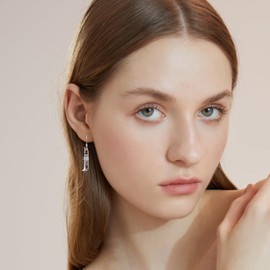 HARMONY BOLA Trumpet Earrings 925 Sterling Silver Trumpet Dangle Drop Earrings Music Lover Jewelry Birthday Christmas Gifts for Women