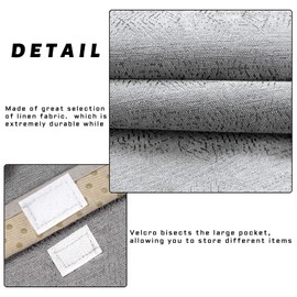 Sofa Armrest Organize remote holder bedside caddy organizer with 5 pockets，non-slip couch remote control holder couch armchair caddy accessories (35"x12.4", Grey)