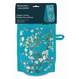Doppelte Ofenhandschuhe – Bio-Baumwolle – Vincent Van Gogh – Mandelzweige im blühenden Blumen-Design – stilvolles Küchengeschirr