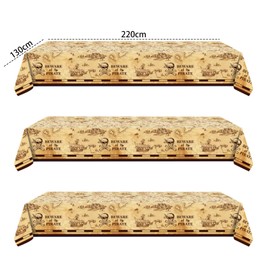 Auch 3 Pcs Pirate Party Tablecloth Treasure Map Tablecover Plastic Table Covers Pirate Party Supplies for Treasure Theme Birthday Party Decoration, 51 x 86 Inches