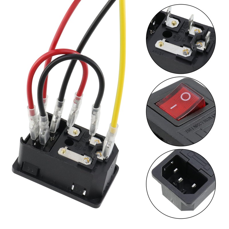 Antrader 2pcs AC250V 10A IEC 320 C14 Inlet Panel Socket