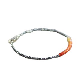 carnelian,pyrite 2-3mm rondelle shape faceted cut gemstone beads 7 inch stacking bracelet with 925 sterling silver - silver plated lock gemstone clasp bracelet - link chian bracelet for men/women