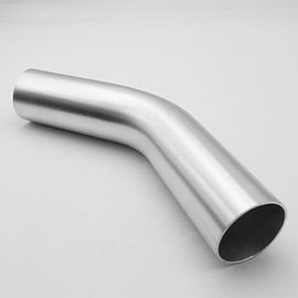 AC PERFORMANCE AC PERFORMANCE 2.25" (57mm) OD 45 Degree Aluminum Elbow Intercooler Pipe Air Intake Tube, 1.5D Radius, Brushed Finish