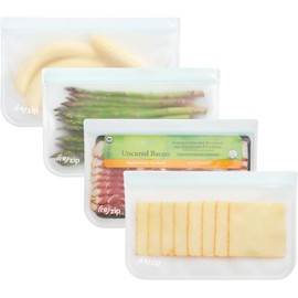 rezip Lay-Flat Half-Gallon Leakproof Reusable Storage Bag 4-pack