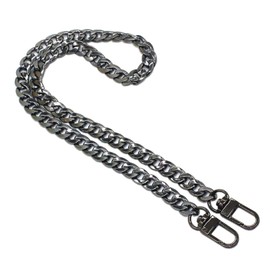 Model Worker DIY Iron Flat Chain Strap Handbag Chains Purse Chain Straps Shoulder Cross Body Replacement Straps with Metal Buckles (23.6", Gun-Black)