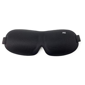 Shaped 3D Sleep Eye Mask Deep Contoured - Gift for Man or Woman, Deep Contoured Shape, Comfortable Lightweight Sleeping Mask for Travel, Shift Work or Plane Journey MSC – Black1Shaped