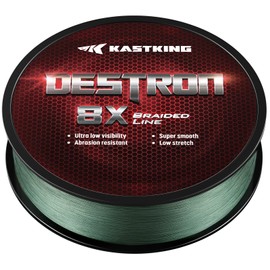 KastKing Destron Braided Fishing Line, Moss Green, 8 Stands, 50LB, 150Yds