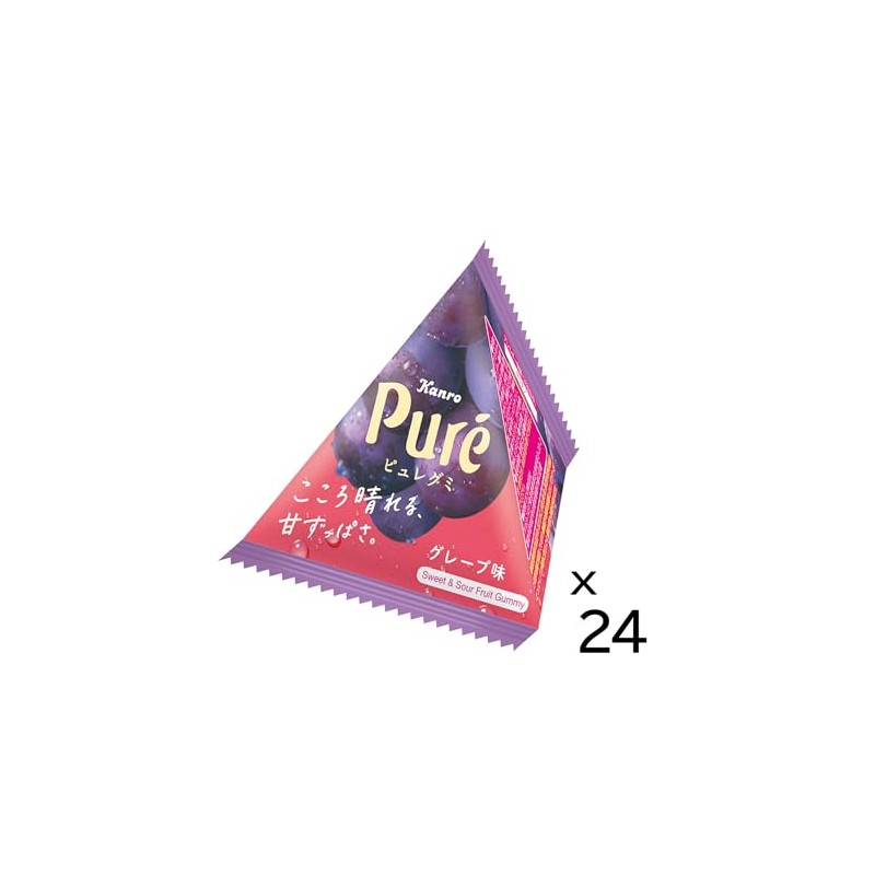 Kanro Puregumi Petit Triangle Grape, 13g x 24 pieces
