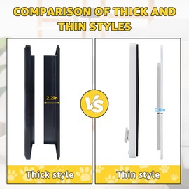 Large Cat Door (Outer Size 11.02" x 9.8"), 4 Way Locking Cat Flap Door for Interior Exterior Doors,Weatherproof Pet Door for Circumference < 23",Cat Doors for Small Doggy Door and Pet Door (Black)