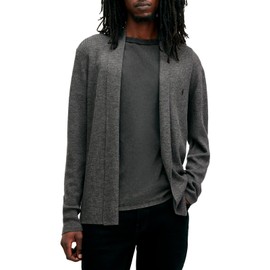 AllSaints Men's Mode Merino Open Cardigan, Carter Grey