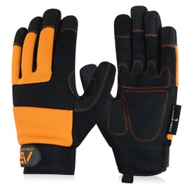 Arsh Utility Work Gloves Touch screen, Mechanic & Thorn-Proof Gardening gloves with 4mm foam padding for Men and Women. (Orange, X-Large)