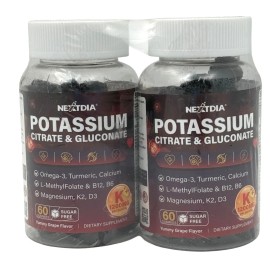 Nextdia Potassium Citrate & Gluconate Gummies 60ct Immune Support Exp 4/27 2-Pk