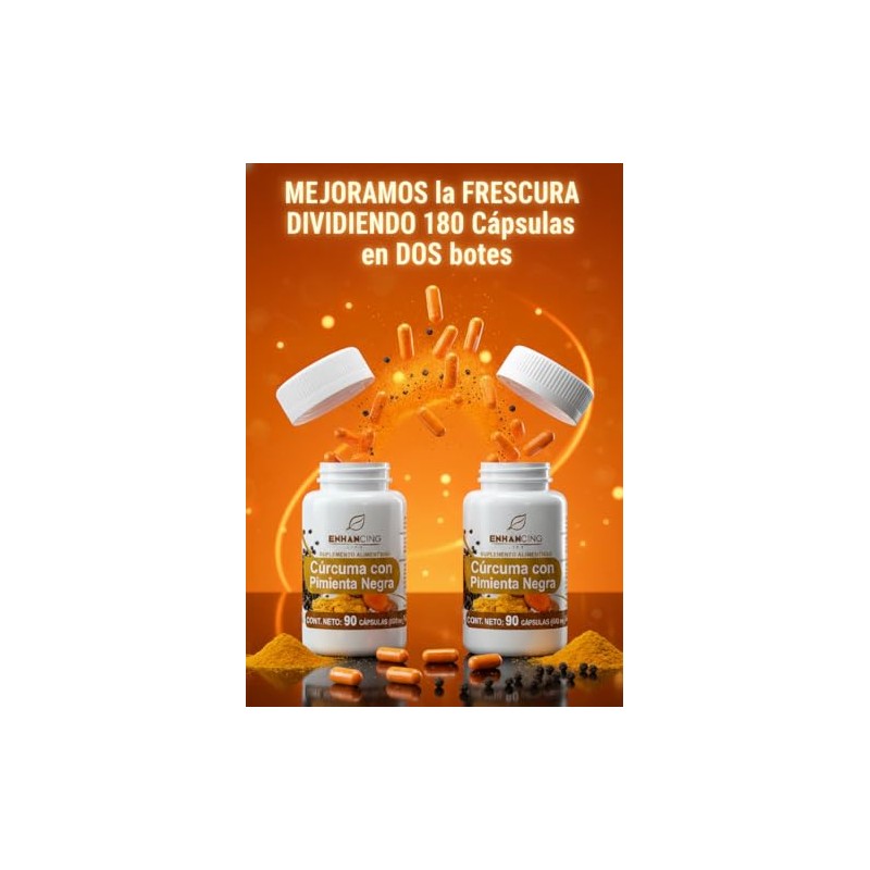 CÚRCUMA CON PIMIENTA NEGRA PARA MÁXIMA ABSORCIÓN (180 Capsulas)