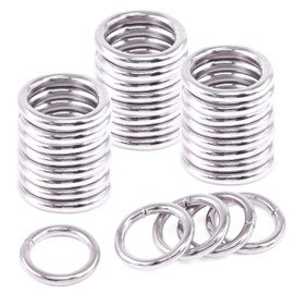 Rustark 60 anillos redondos de acero de 1-33/64 pulgadas, hebilla de metal multiusos para perros, Leas, equipaje, cinturón, manualidades, accesorios (38 mm)