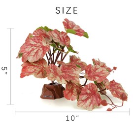CRITTZOO Reptile Fake Plants for Terrarium Decor, Snake Tank Accessories for Leopard Gecko Ball Python Bearded Dragon Crested Gecko Tortoise Frog Lizard Spider - Fake Heuchera Micrantha Pink