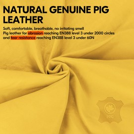 Vgo... Work Glover Men Touchscreen, Safety Working Gloves Antiabrasive Palm in Pig Leather for Driver Warehouse Delivery Multipurpose Utility Gloves (General Version-Blue, M (Pack of 1))