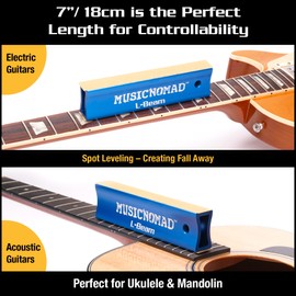 MusicNomad Fret Leveler - Leveling (L-Beam) 7" (18cm) for Guitar, Ukulele, Mandolin (MN810)