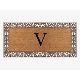 A1 HOME COLLECTIONS A1HC Natural Coir Monogrammed Door Mat for Front Door, 30x60, Anti-Shed Treated Durable Doormat for Outdoor Entrance, Long Lasting Front Porch Entry Rug