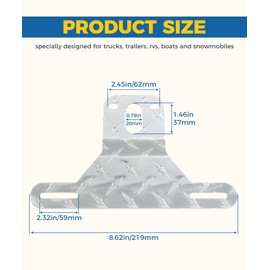 UBOG Trailer License Plate Bracket,Car Accessories Trailer License Plate Holder,Aluminum Trailer License Plate Light Bracket,Suitable for Trailers Trucks RV Cars