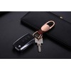 AIXUAN Zinc Alloy and Black Leather Keychain, 2 Keys Rings,Comes