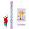Taicanon Baby Height Growth Chart, Cute animal Pattern Growth Chart for Kids, Wall Hanging Measuring Ruler Removable Canvas and Wood Bedroom Nursery Wall Decoration