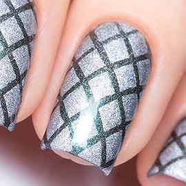 Whats Up Nails - Diamond Pattern Nail Vinyl Stencils for Nail Art Design (1 Sheet, 12 Stencils)