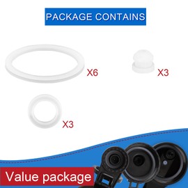 DRINCO 12pcs Stainless Steel Water Bottle Gasket Replacement for 14/18/22/32/40/64oz, Silicone Straw Lid Seal, Vent Hole and Spout Gaskets, Sealing Ring for Stopper Top Cap