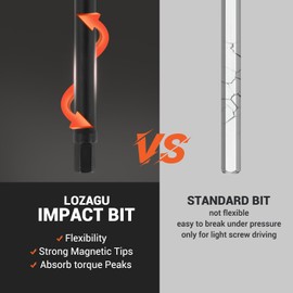 LOZAGU 21-Piece Hex Head Allen Wrench Drill Bit Set, Metric and SAE S2 Steel Hex Bits Set, Magnetic Tips, 4" Long with Bit Holder and Storage Box