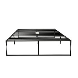 V&LX 14 Inch Tall Metal Slat Bed Frame/No Box Spring Needed/Steel Slat Support/Easy Assembl (King (U.S. Standard))