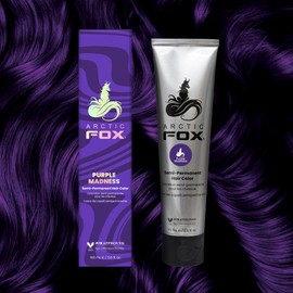 Arctic Fox Semi-Permanent Hair Color, Purple Madness, Vegan & Cruelty-Free, Ammonia-Free, Hydrating Formula, Vibrant Purple Hair Dye for All Hair Types, 5.6 Fl Oz (Pack of 2)