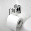 Pushloc Wall Mounted Double Edge Suction Toilet Roll Holder/Dispenser, Chrome,