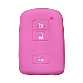 Key Fob Cover Tundra Tacoma: 3 Buttons Silicone Remote Case Protector Fit for Toyota Land Cruiser Prius C V Tacoma Tundra 899040E091 899040E090 HYQ14FBA 899040E092 2814512110 2012 to 2023 Pink