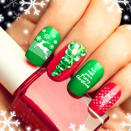 MIAHART 8 Pcs Christmas Nail Art Stamp Plates Nail Stamping Templates Santa Reindeer Stocking Christmas Tree Stocking Pattern Image Plates for DIY Print Manicure Salon Nail Art Decorations
