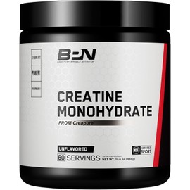 BARE PERFORMANCE NUTRITION, BPN Pure Creatine Monohydrate Powder by Creapure, 5g of Creatine per Serving, Supports Muscle Growth, Unflavored Creatine Powder, 60 Servings