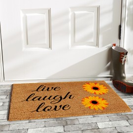 Home & More 102832436 Sunflower Live Laugh Love Doormat 24" x 36", Multicolor