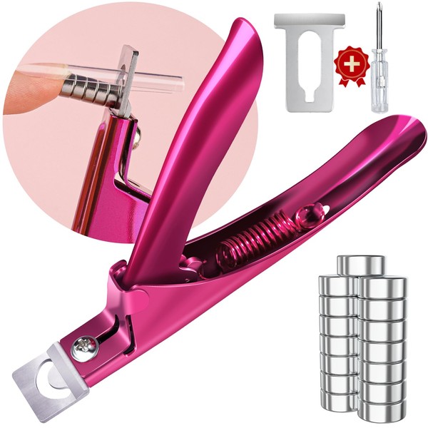 Violet Red Premium Adjustable Nail Clippers with Magnets Sizers for
