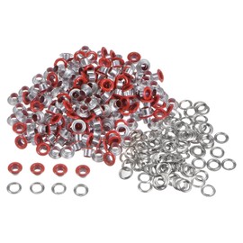 QUARKZMAN 300 Pieces Metal Grommets 4.5mm 3/16" Hole Tiny Grommets with Washers for Shoes Clothes Belt Pendant Bag Fabric Leather DIY Project Red