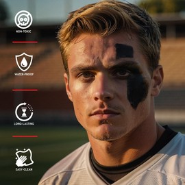 Sports Eye Black Stick, 3-Pack, Face Paint & Anti-Glare, Drip for Baseball, Softball, Football, Lacrosse, Soccer, Hockey – Dark Color, Sweat-Resistant, Football & Baseball Accessories