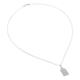 Ametrinaa Gargantilla Collar Charola Virgen De Guadalupe Plata .925 Color Plateado