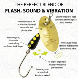 Panther Martin PMRSH_6_G Classic Single Hooks Teardrop Spinners Fishing Lure - Gold - 6 (1/4 oz)