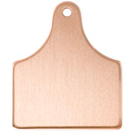 ABBECIAO 1.25 * 1.5 inches Copper Cow Tag Blanks Large Cattle Ear Tags Metal Stamping Blanks -14 ga. Thick. Pack of 10