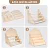 Aramanara 4-Tier Greeting Card Display Stands, Wooden Postcard Display Stand,